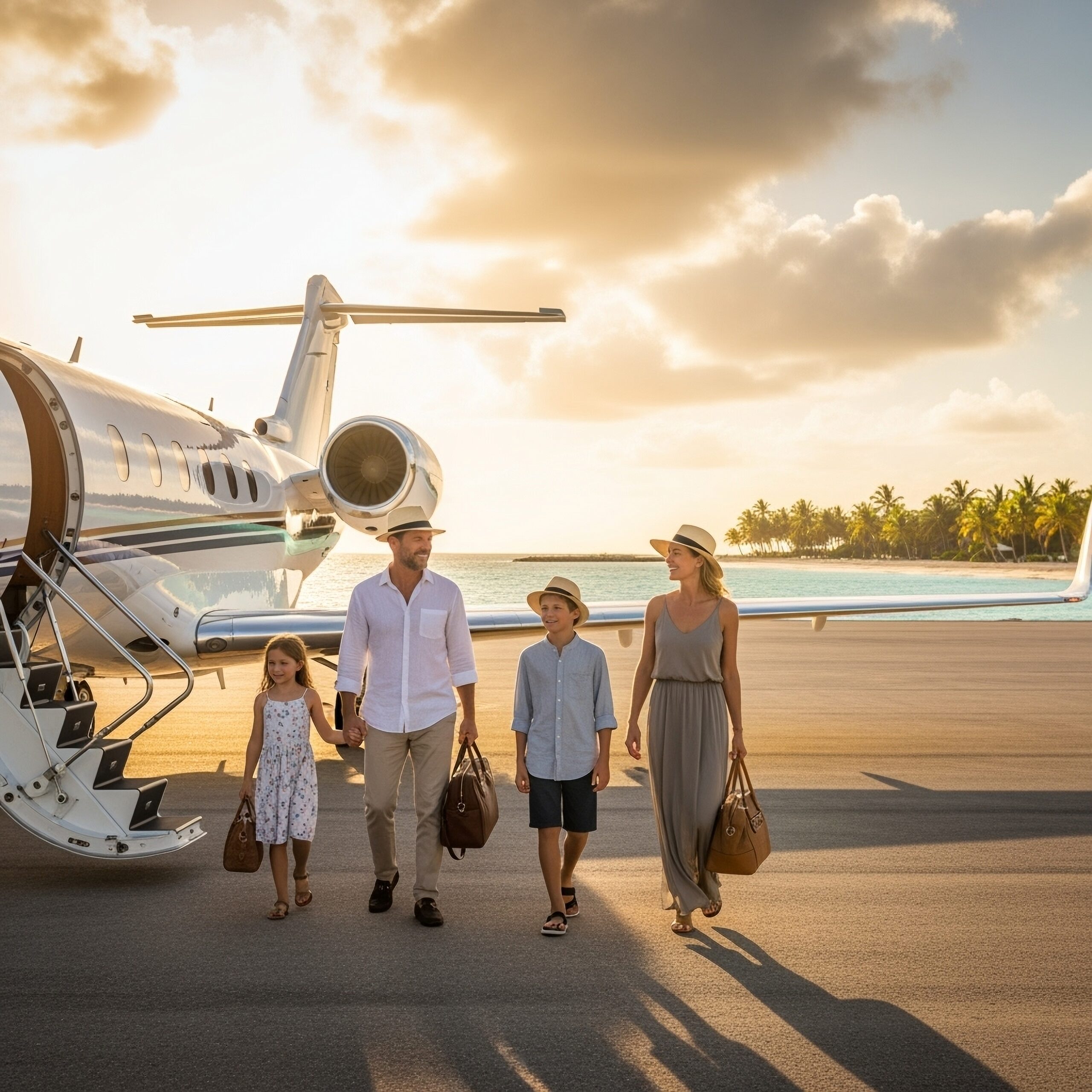 Family Arriving At Private Jet, Asset Protection Attorney Pembroke Pines - Estate Planning For High Net Worth Florida Families